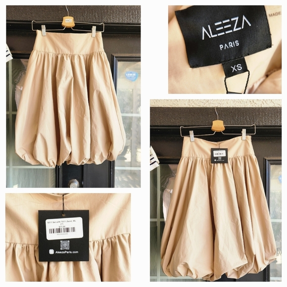 ALEEZA Elegant Tan Bubble Skirt - Picture 2 of 2